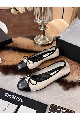 Женские балетки Flats - White / Black