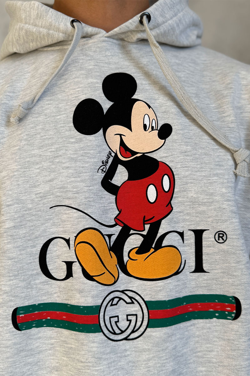 Gucci Серое оверсайз худи Disney "Mickey Mouse"