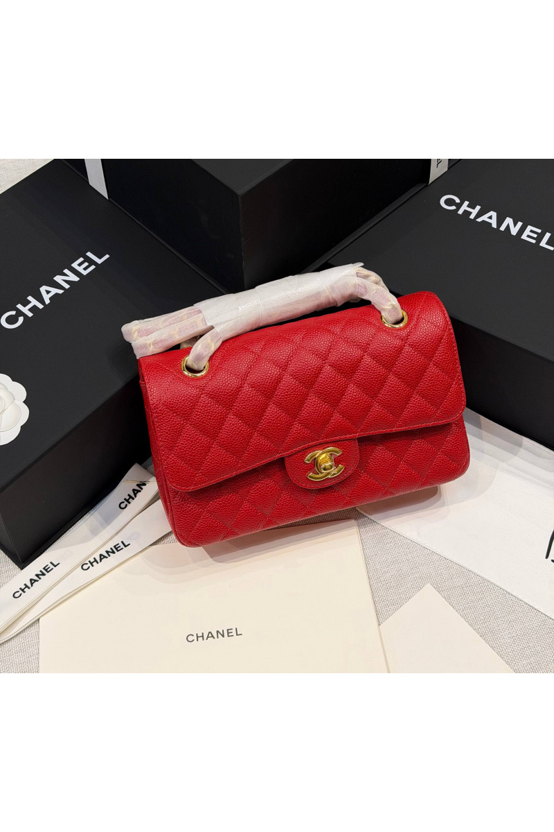 Chаnеl Кожаная сумка Classic Flap premium 23x14x6 см (7 расцветок)