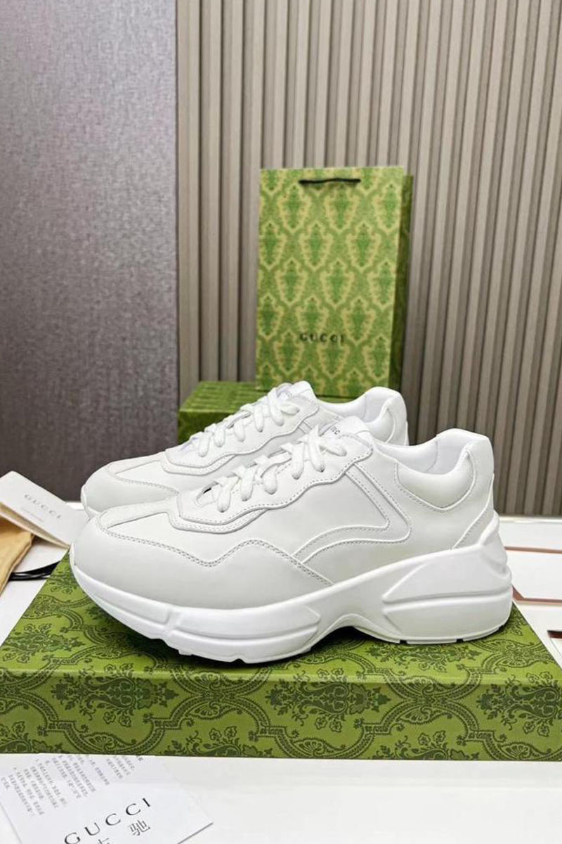 Gucci Кожаные кроссовки Rhyton - White