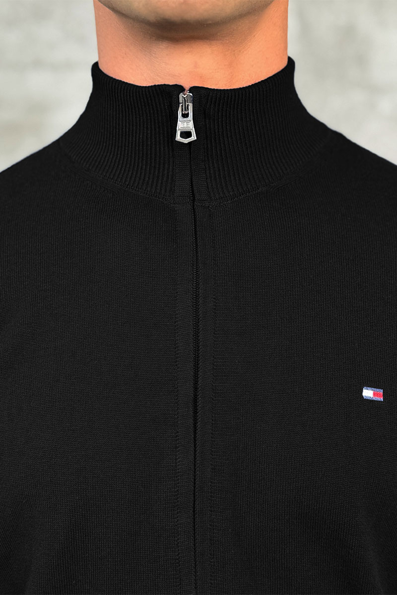 Tommy Hilfiger Кофта на молнии flag embroidery - Black 
