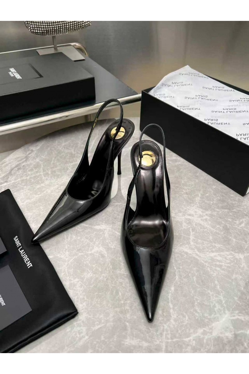 Yves Saint Laurent Женские кожаные туфли на каблуке premium