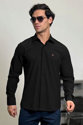 Мужская рубашка H embroidered - Black
