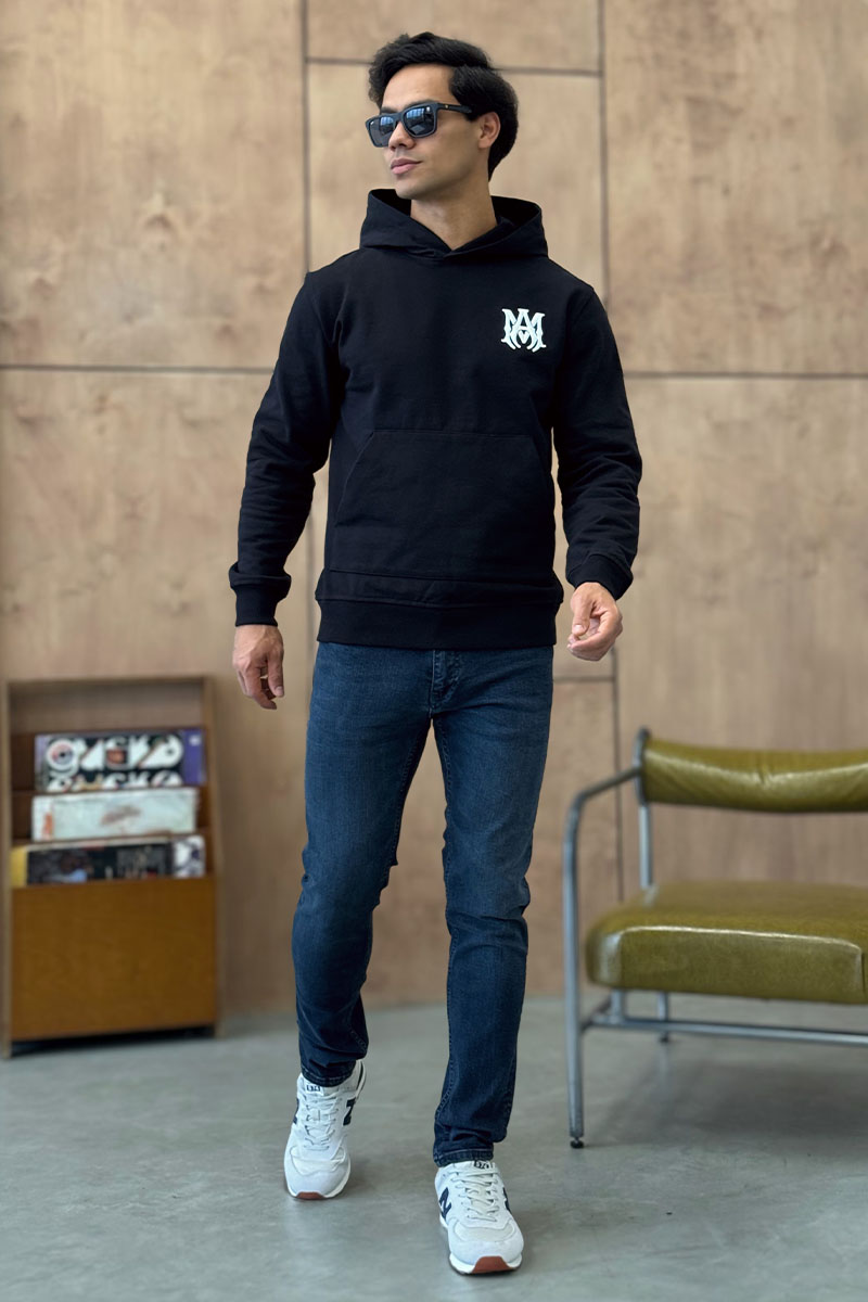 Amiri Мужское чёрное худи M.A. Core embroidered-logo