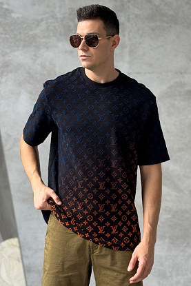 Чёрная оверсайз футболка Monogram Gradient