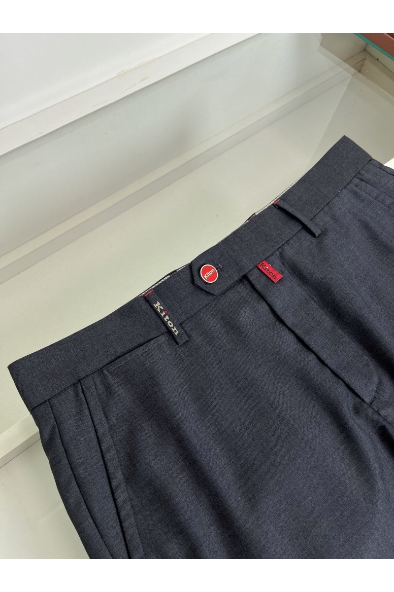 Kiton Мужские серые брюки premium