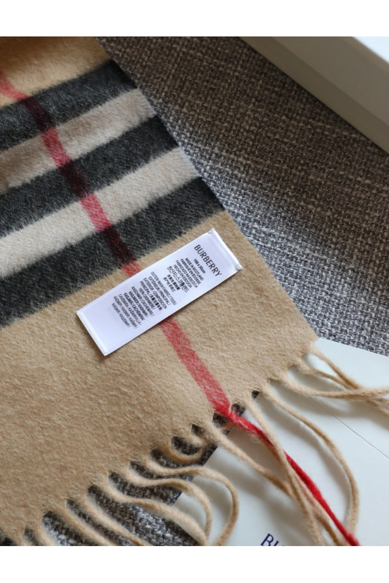 Burberry Шарф two-tone Check premium 168x30 см - Chestnut