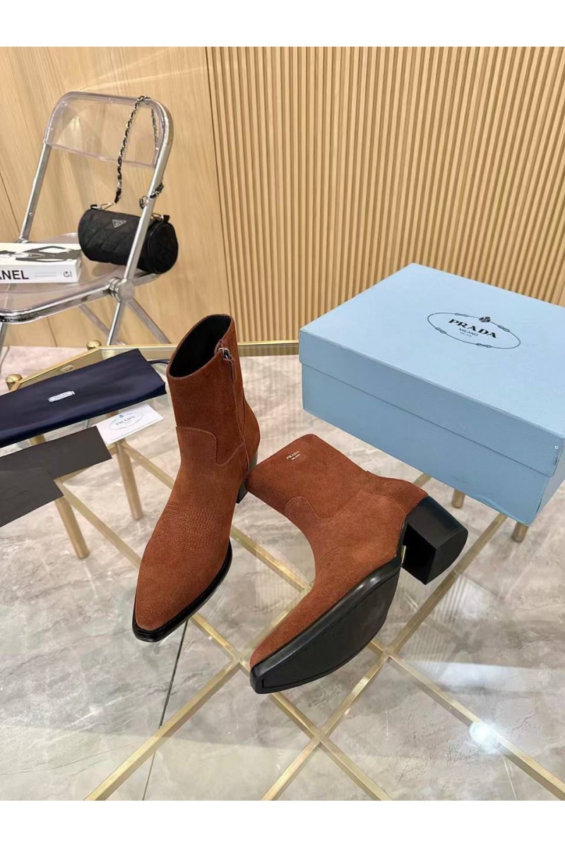 Prada Женские замшевые сапоги premium - Brown