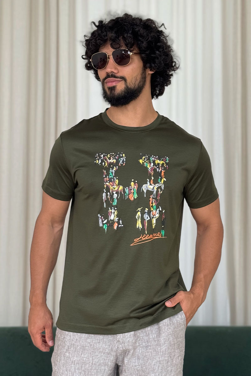 Hermes Мужская футболка Premium - Green 
