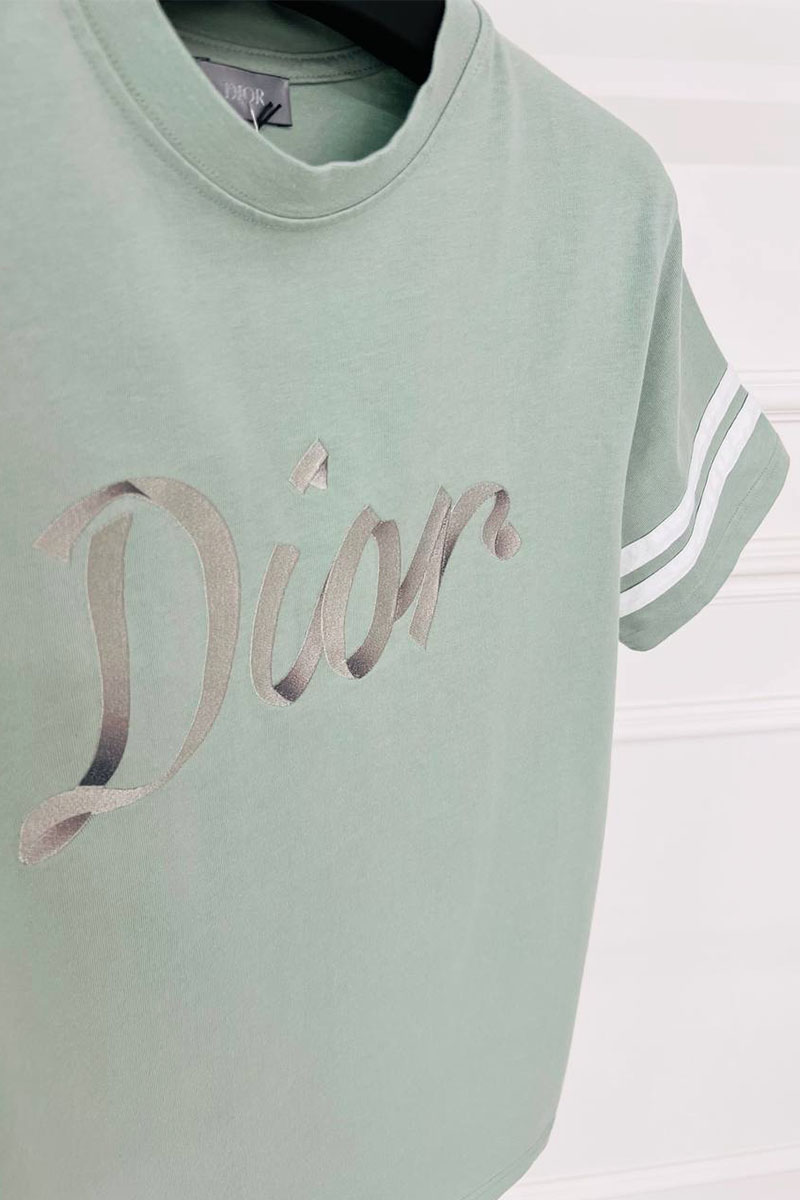 Dior Мужская футболка светло-зелёного цвета