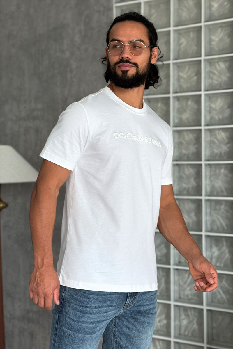 Dоlсе & Gаbbаnа Мужская белая футболка logo-embroidered