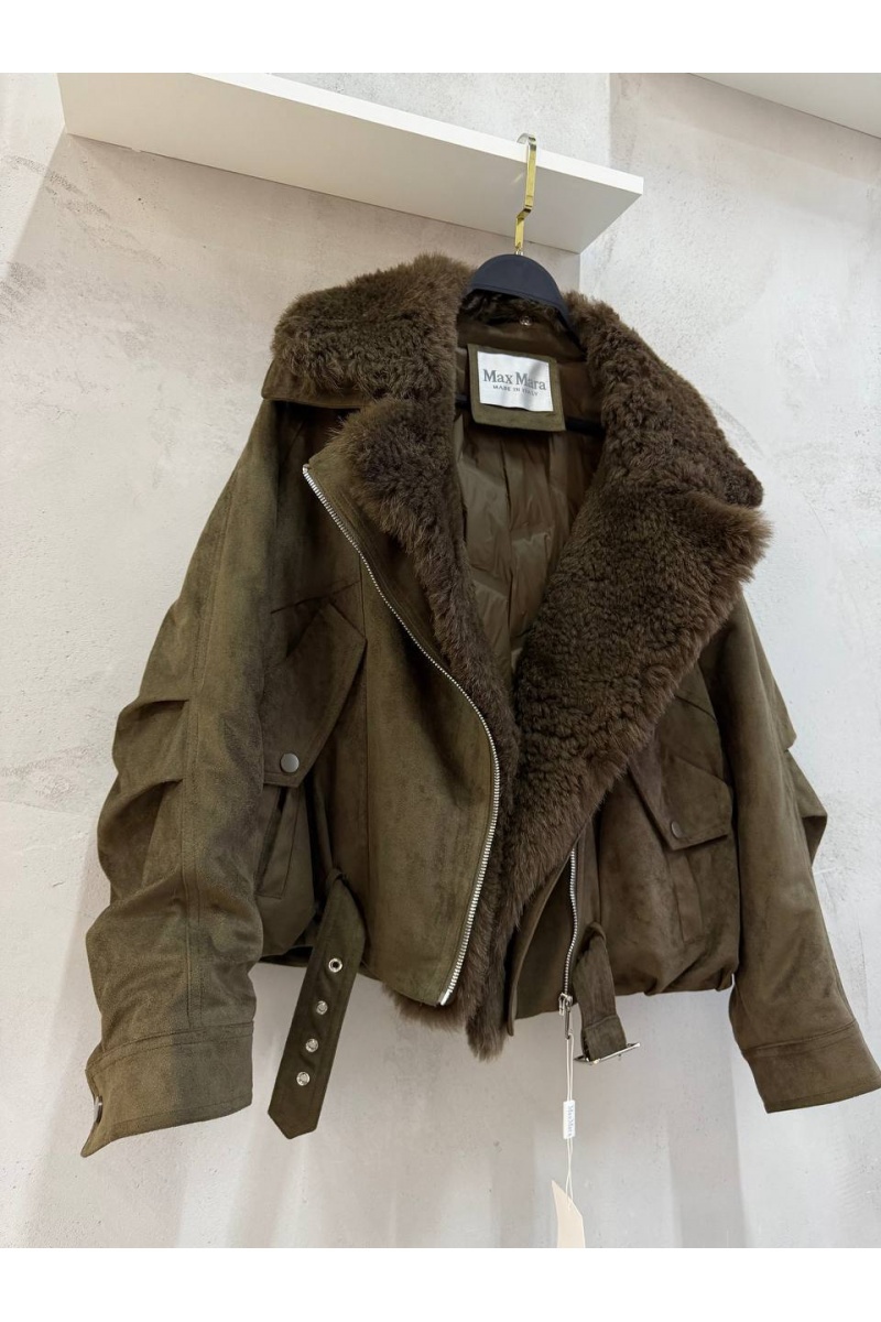 Max Mara Женский бомбер Max Mara с натуральным мехом premium