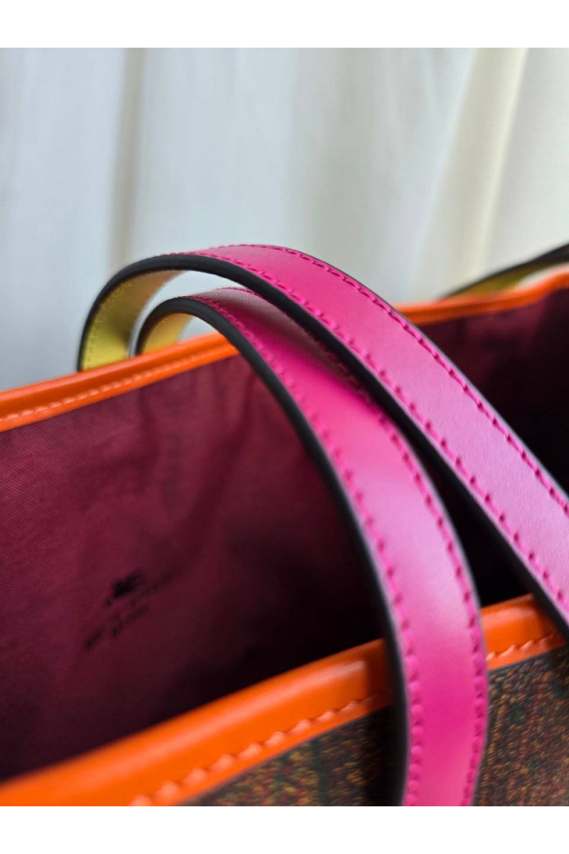 Etro Кожаная сумка с узором пейсли 37x28 см
