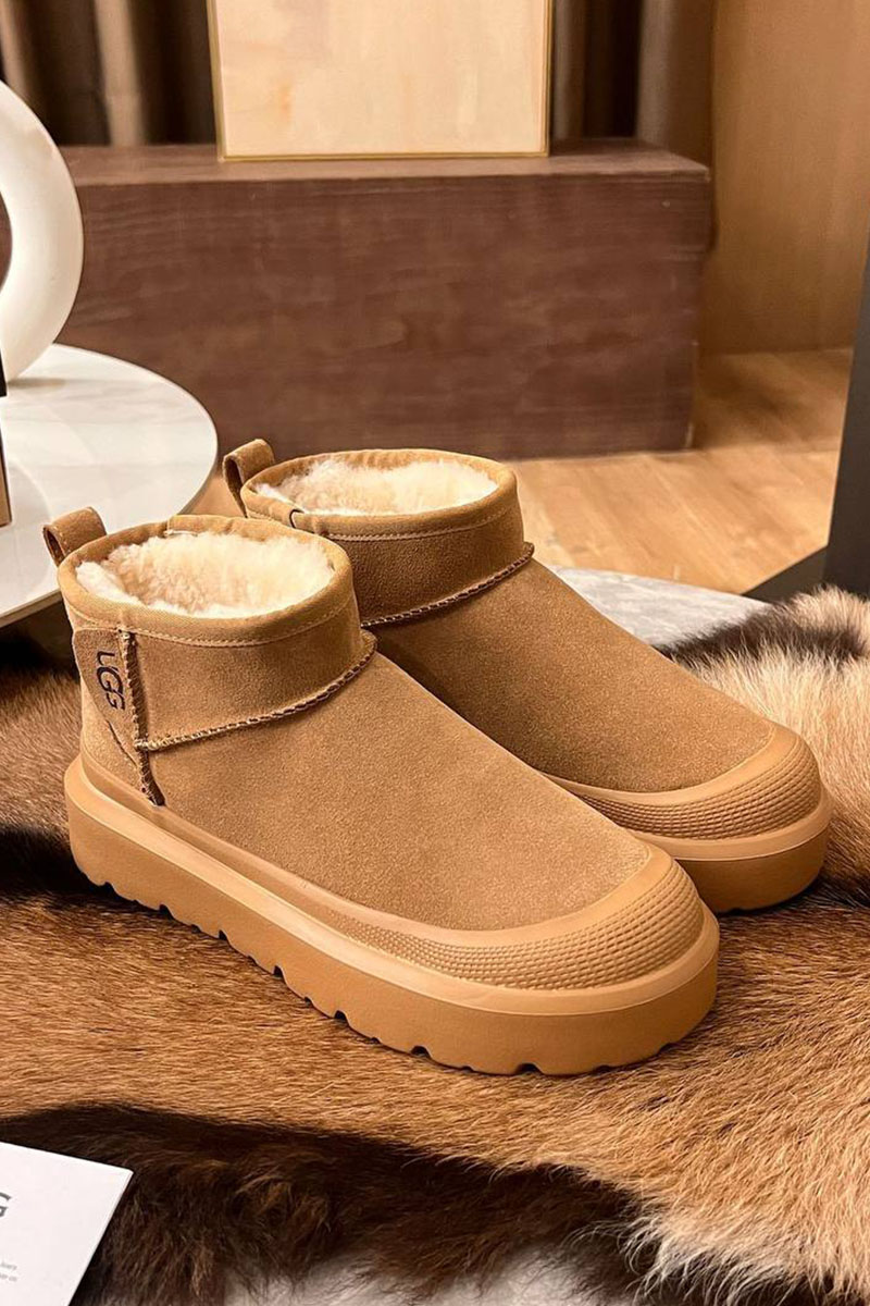 UGG Женские замшевые ботинки Classic Mini Hybrid - Chestnut