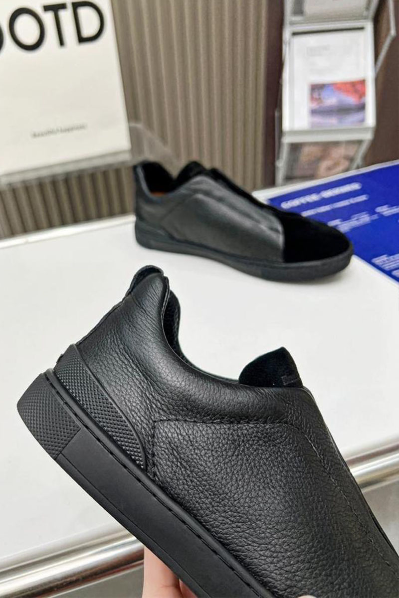 Zegna Чёрные комбинированные кроссовки