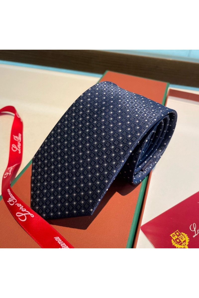 Loro Piana Галстук geometric logo-print premium - Navy