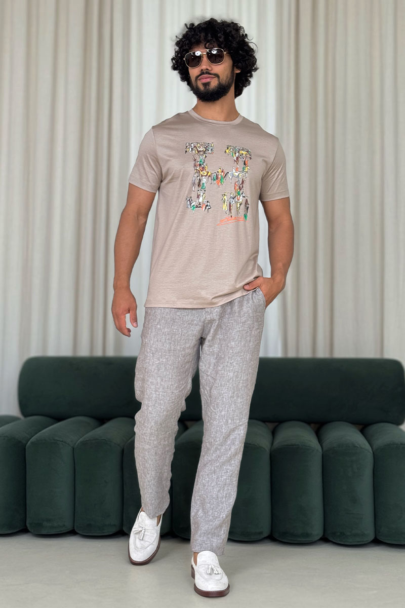 Loro Piana Льняные штаны серого цвета 