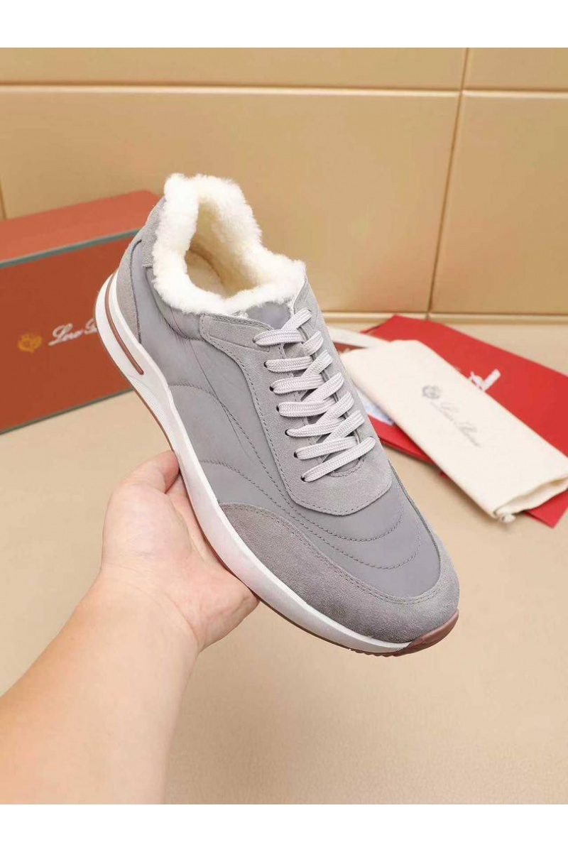 Loro Piana Кроссовки с мехом Week End Walk Evo 