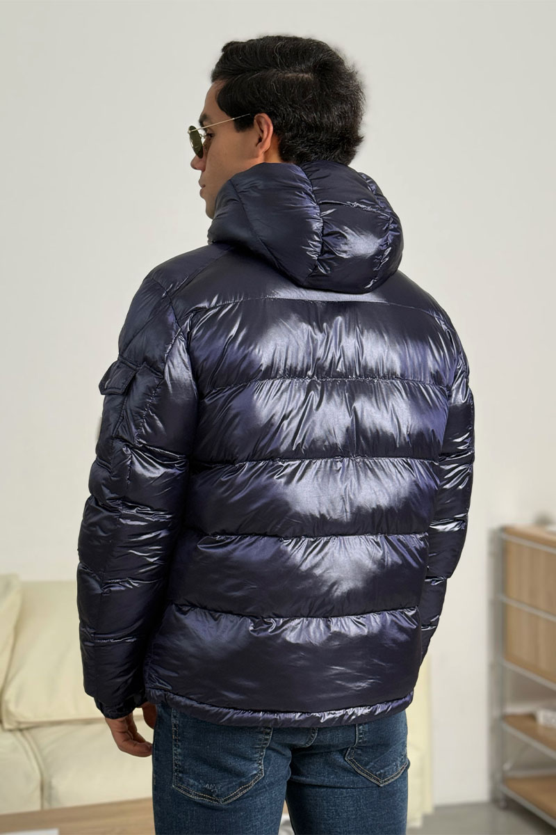 Moncler Тёмно-синий пуховик Maya logo-patch