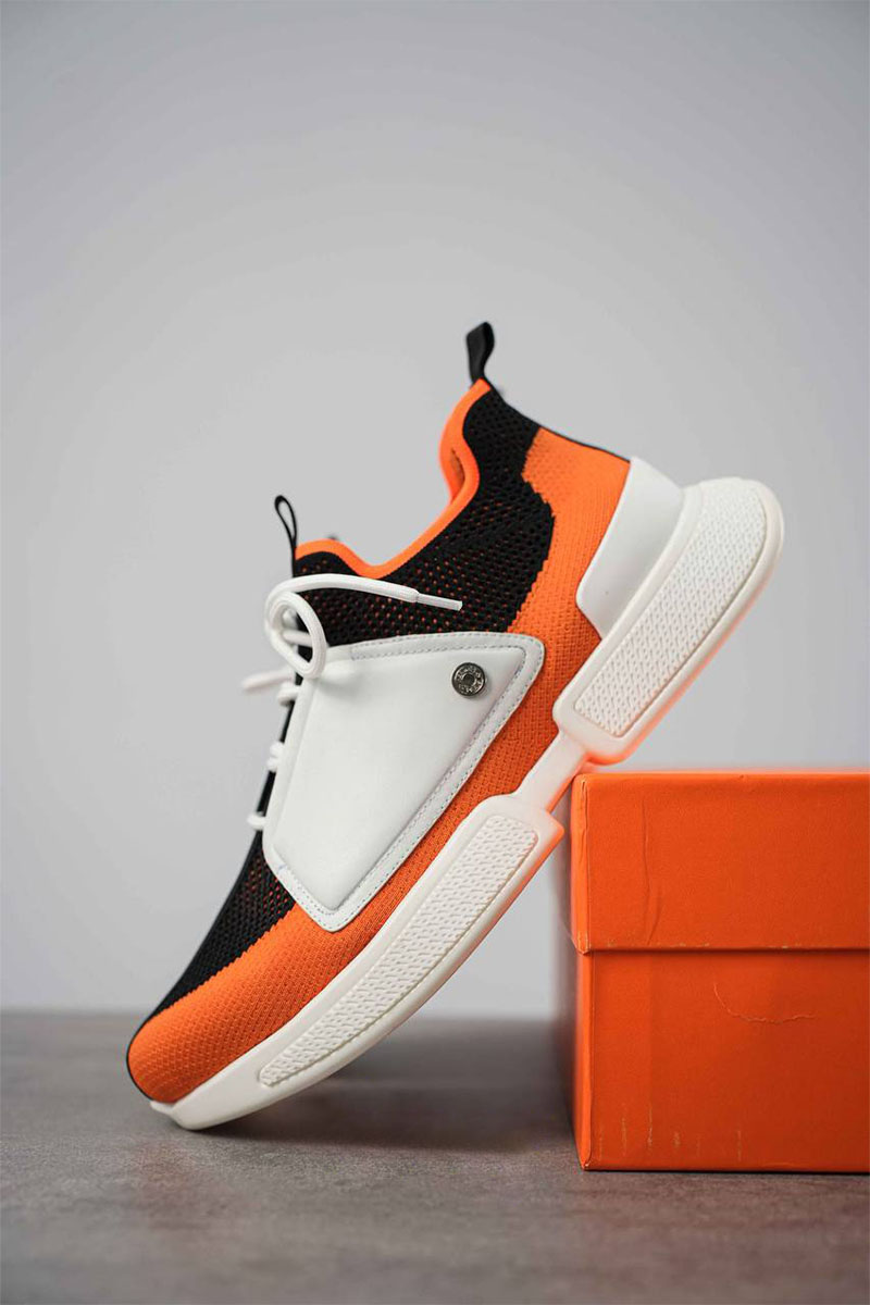 Hermes Мужские текстильные кроссовки Expert - Black / Orange