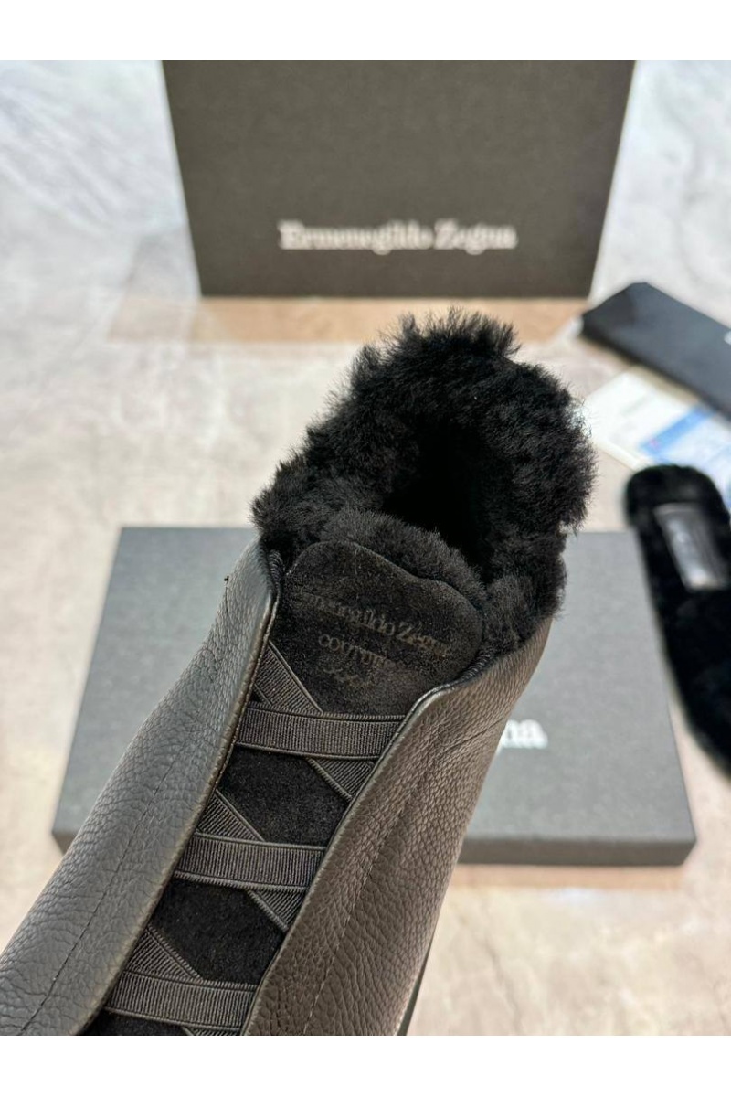 Zegna Кроссовки с мехом Triple Stitch