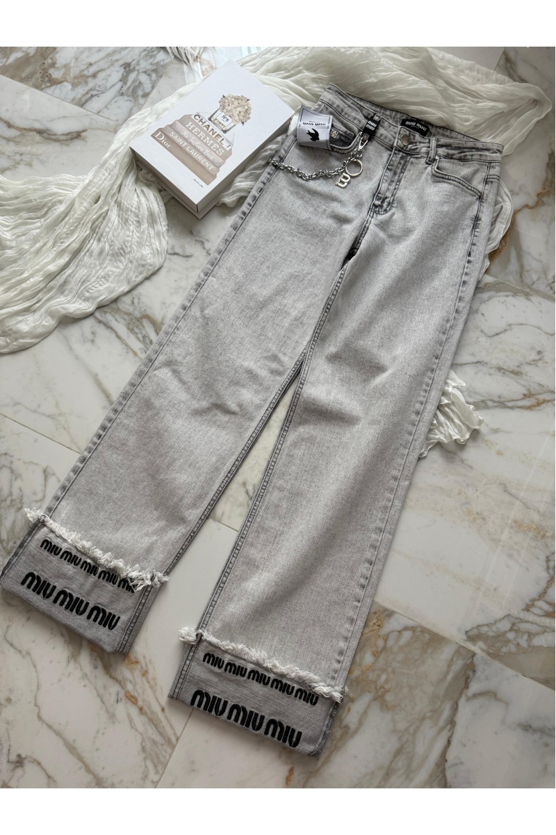 MIU MIU Серые женские джинсы 