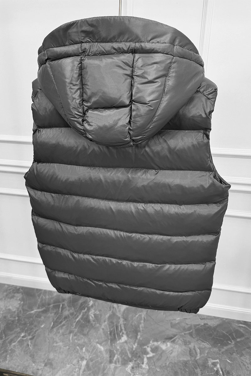 Moncler Мужской жилет logo-patch - Grey 