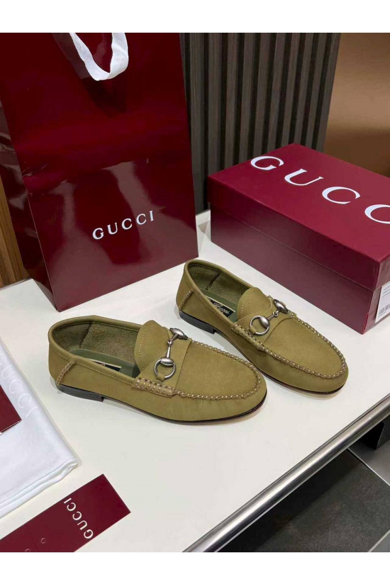 Gucci Женские замшевые лоферы GG premium