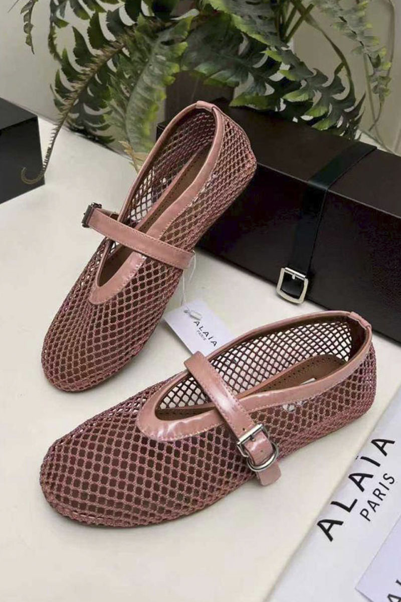 Designer Clothing Женские плетёные балетки Alaia Fishnet Ballet premium