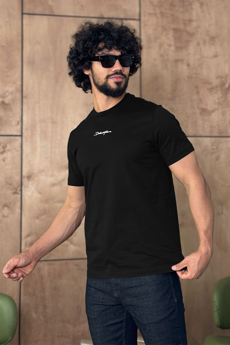 Dоlсе & Gаbbаnа Футболка чёрного цвета logo-embroidered