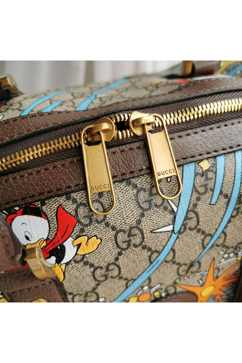 Gucci Дорожная кожаная сумка Disney GG Supreme 45x28 см