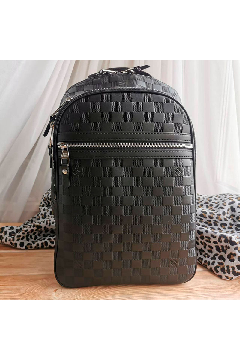 Lоuis Vuittоn Кожаный рюкзак Michael Damier Infini 28x45x18 см
