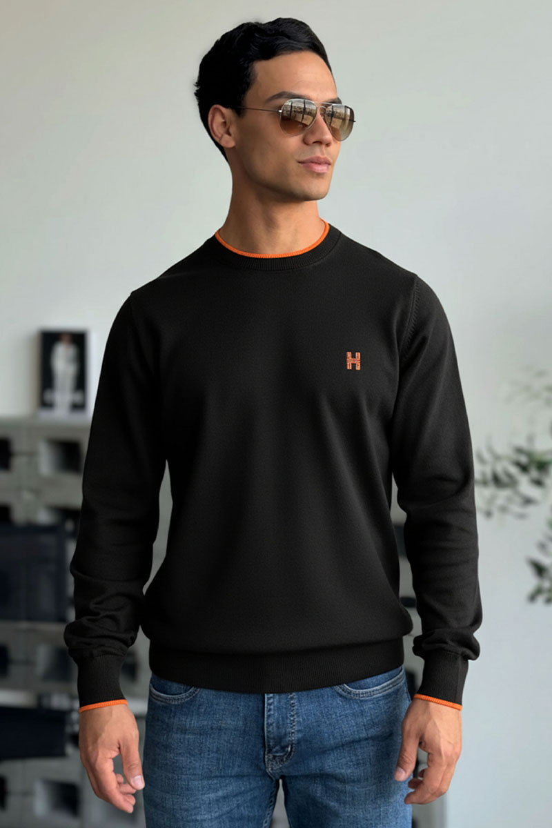 Hermes Мужской джемпер H embroidered - Black