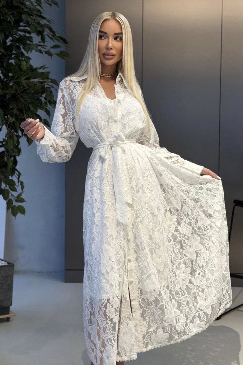 Zimmermann Женское кружевное платье белого цвета premium