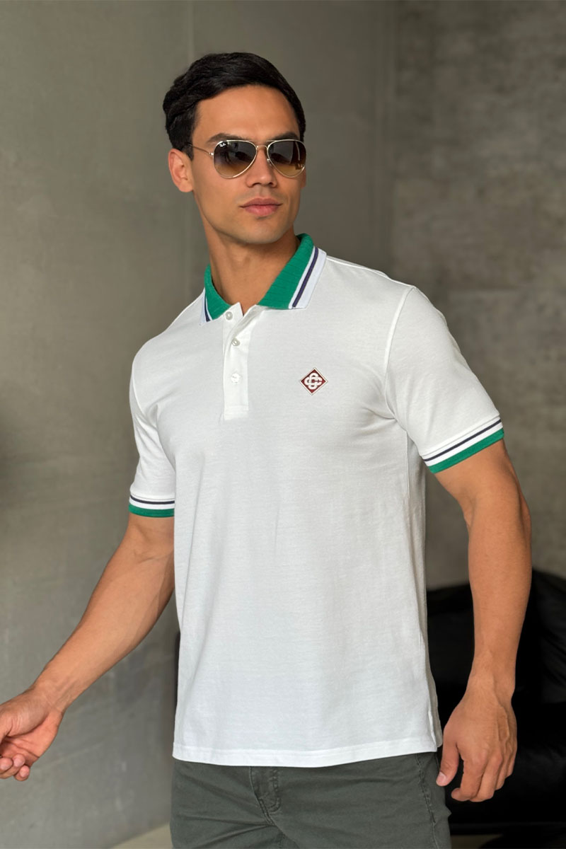 Casablanca Поло белого цвета logo-emblem