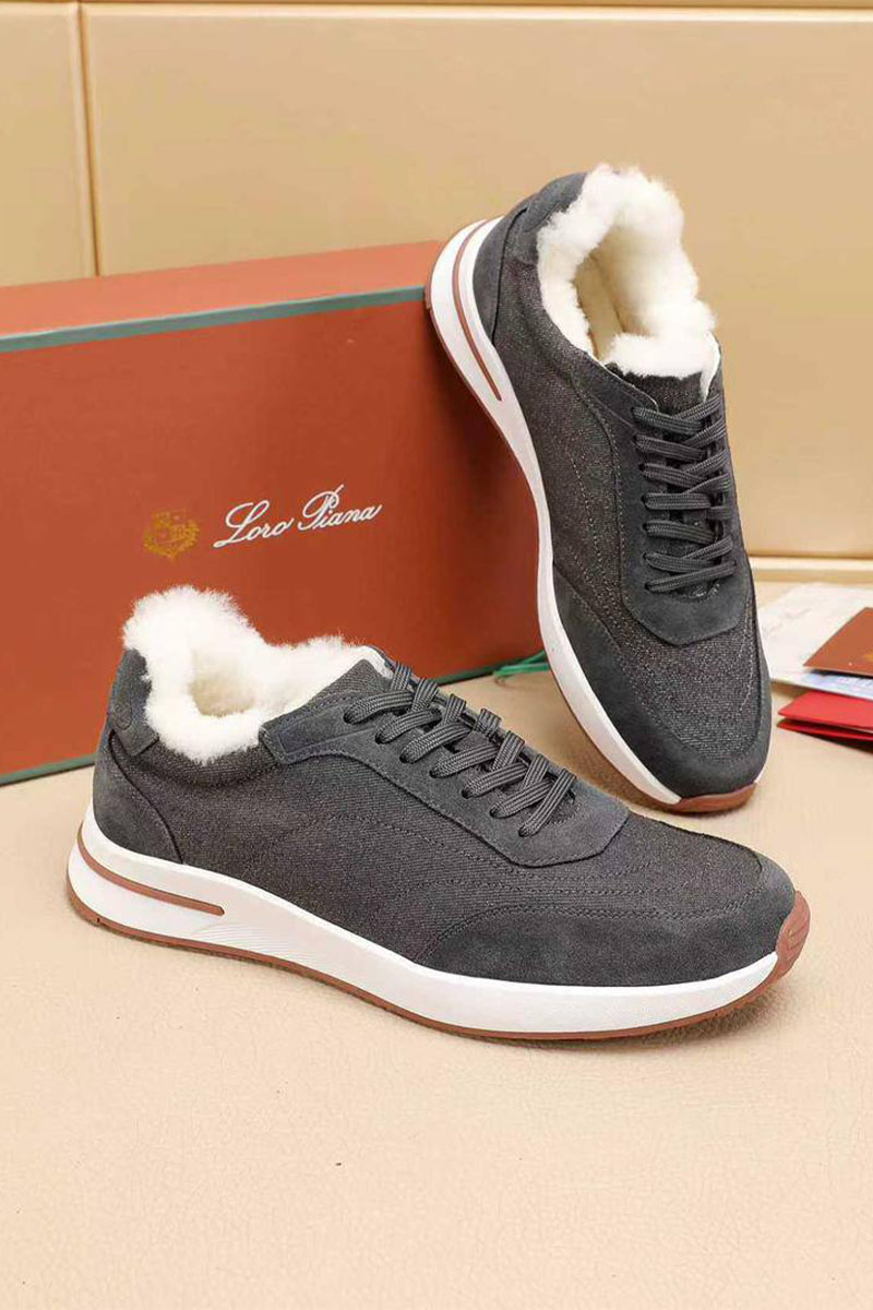 Loro Piana Кроссовки с мехом Week End Walk Evo 