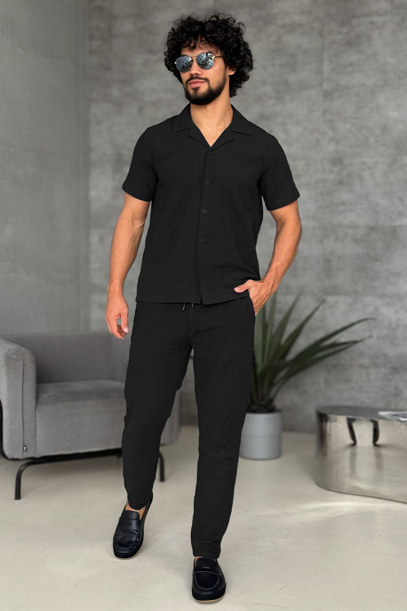 Loro Piana Мужская рубашка чёрного цвета 