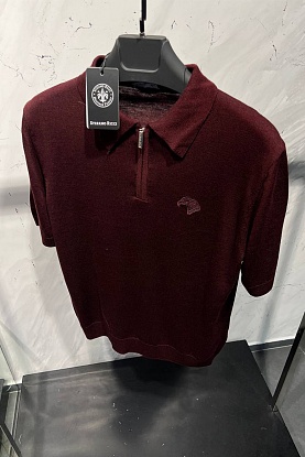 Мужское поло Eagle zip-neck - Burgundy