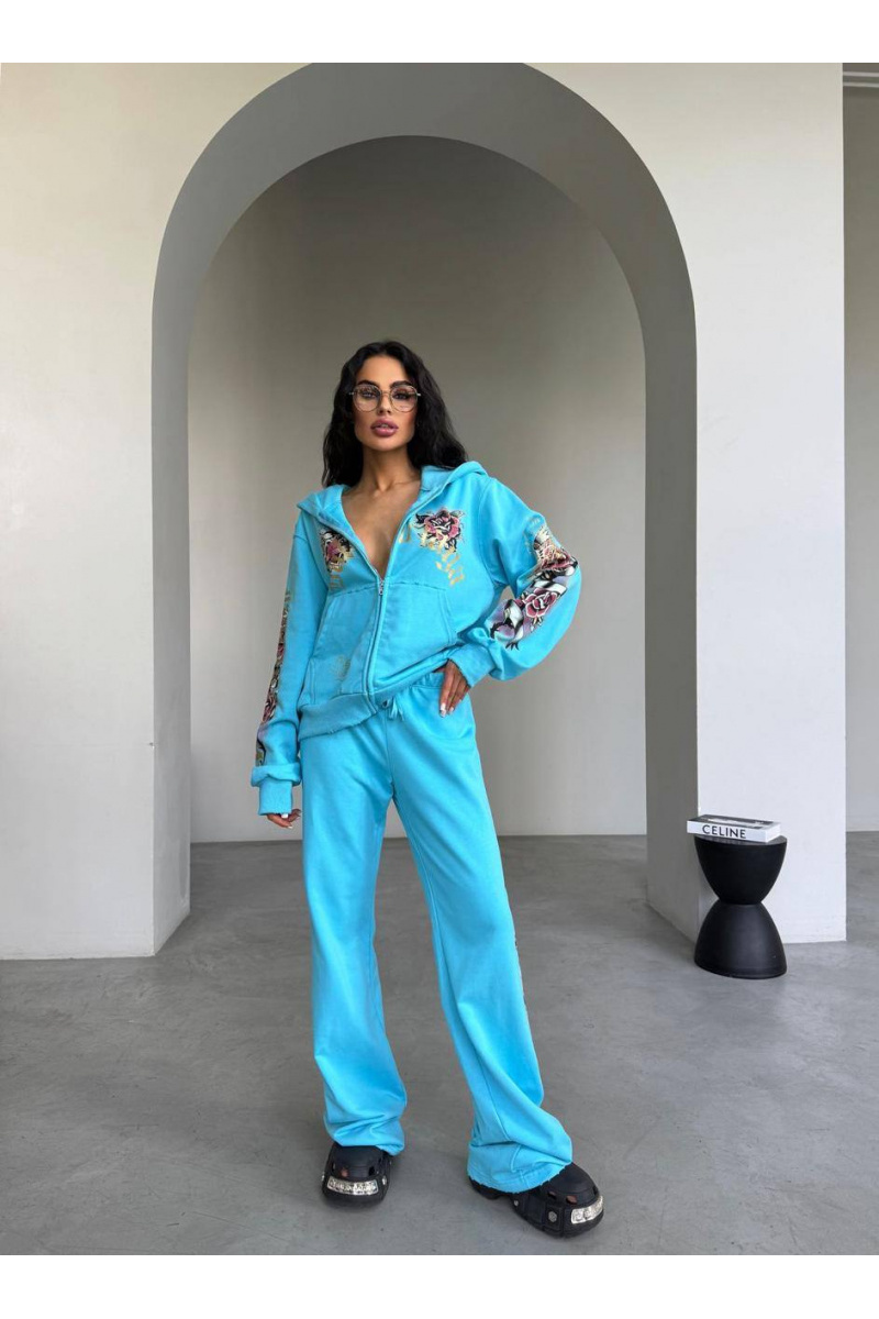 Balenciaga Голубой женский костюм 