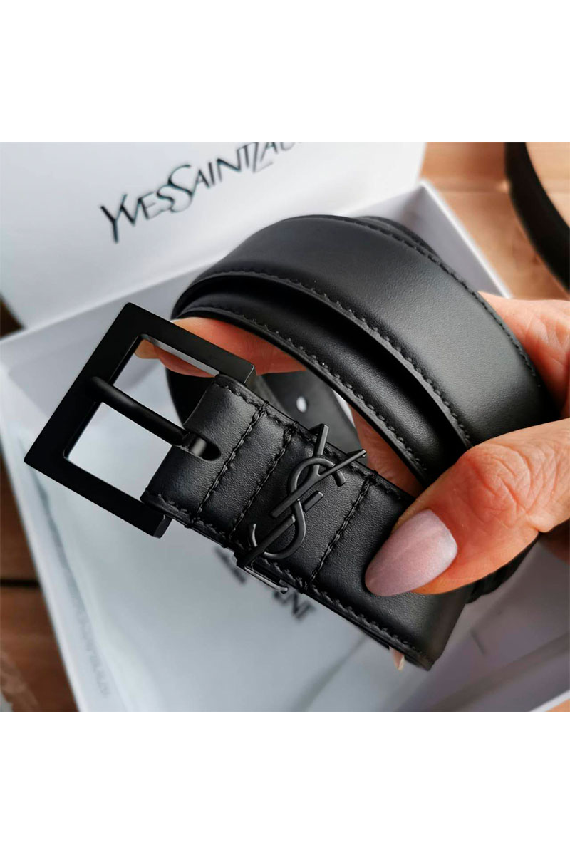 Yves Saint Laurent Кожаный ремень Cassandre (ширина 3 см, длина 80 / 85 см)