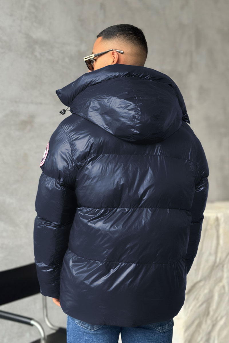 Canada Goose Мужской тёмно-синий пуховик logo-patch 