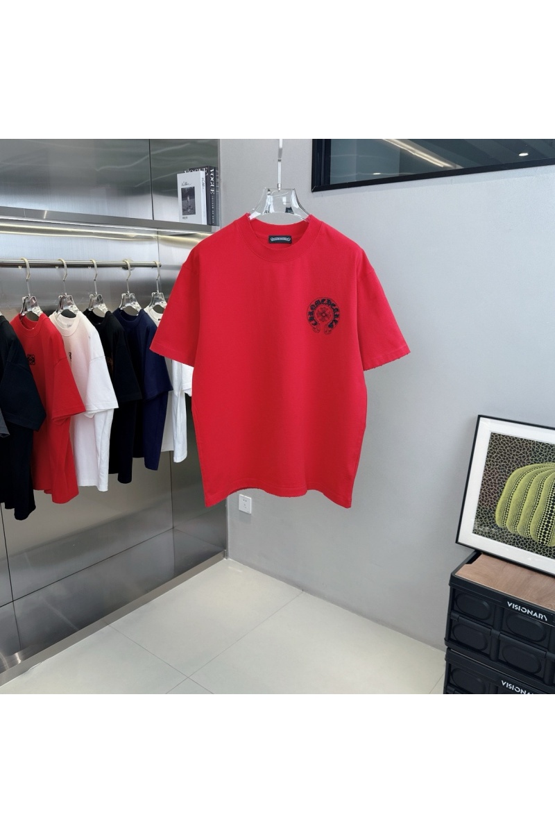 Chrome Hearts Красная оверсайз футболка Premium