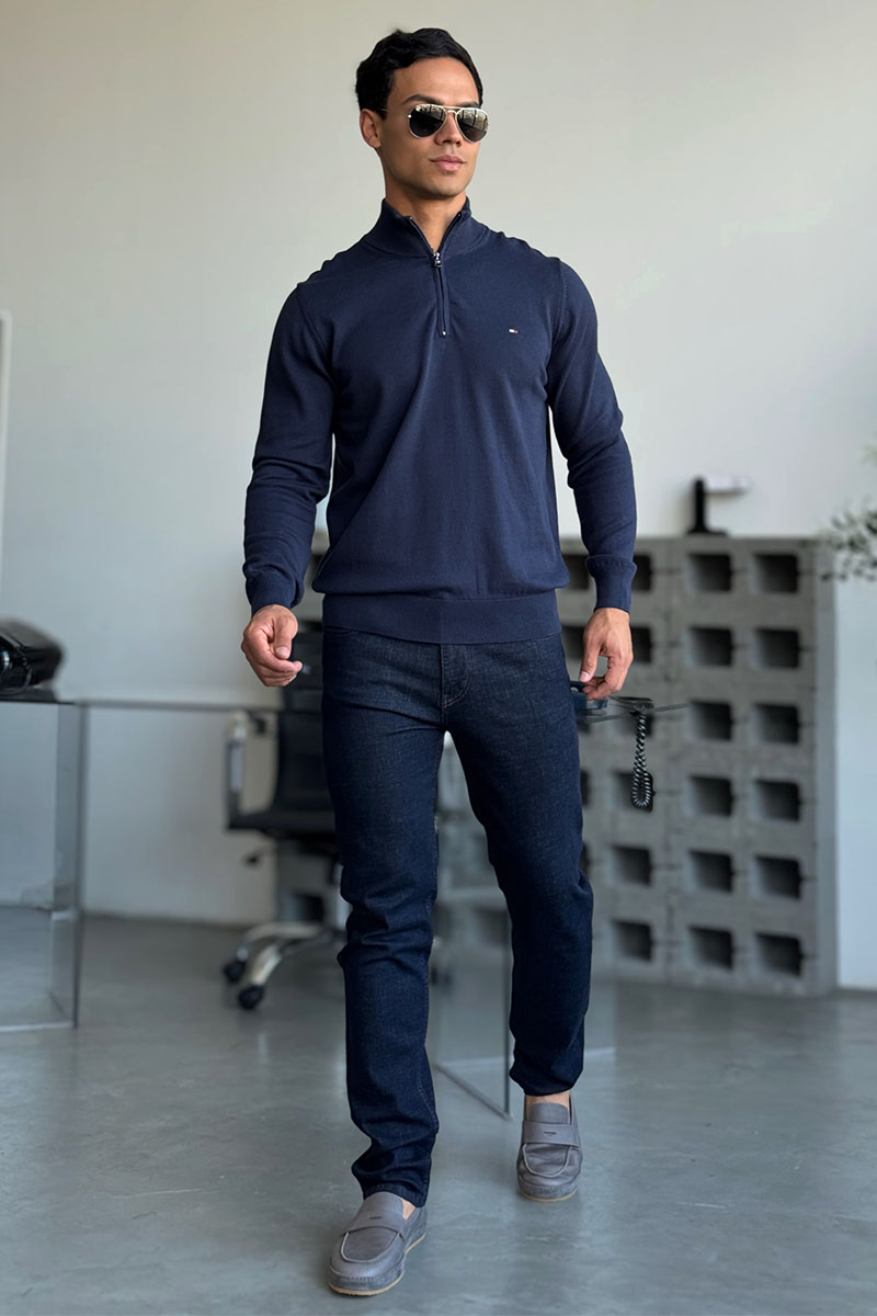 Tommy Hilfiger Кофта тёмно-синего цвета quarter-zip