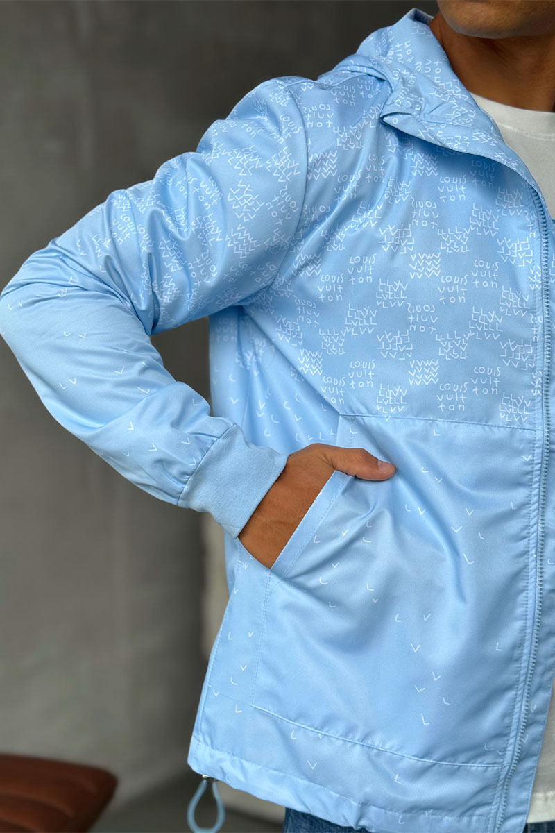 Lоuis Vuittоn Ветровка голубого цвета Damier Spread Windbreaker