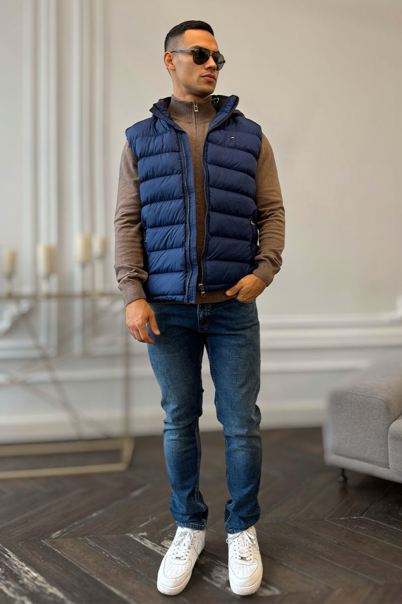 Tommy Hilfiger Синий жилет embroidered-logo