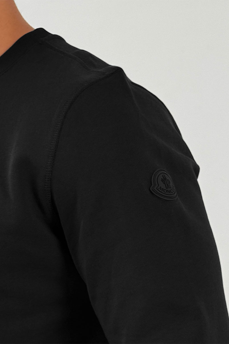 Moncler Чёрный оверсайз свитшот logo-embroidered