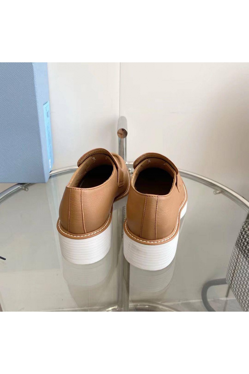 Prada Женские кожаные лоферы Premium - Brown