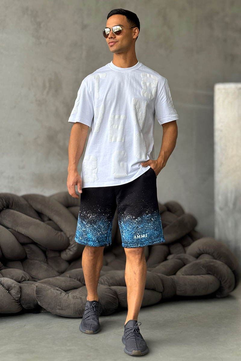 Amiri Мужские чёрные шорты paint splatter