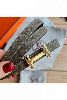 Кожаный ремень Hermes (длина 80 / 85 см)