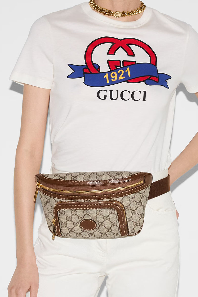 Gucci Сумка на пояс Interlocking G 23x12x2.5 см - Brown